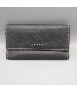 FOSSIL Wallet Black Leather Tri Fold Snap Closure Credit Card ID Change ... - $20.79 CAD