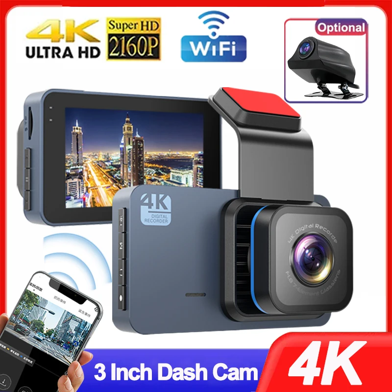 Dash Cam for Cars 4K Front and Rear Camera Car Dvr WIFI Car Camera for Vehicle - £28.04 GBP+