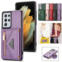 For Samsung Galaxy S24 Ultra/S23 FE/S22 Leather Wallet back hard Silicon case - £41.07 GBP