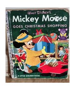 Vintage 1953 Little Golden Book Mickey Mouse Goes Christmas Shopping See... - £5.93 GBP