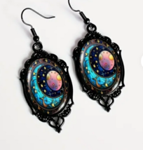 Moon galaxy cameo earrings - $14.11