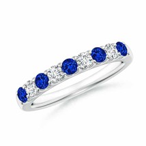 ANGARA Natural Sapphire and Diamond Half Eternity Band in 14K Gold Size ... - $1,301.52