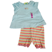 Vintage Gymboree Rainbow Sherbet Baby Girl Swing Shirt Top Bike Shorts 3-6-12 - £23.72 GBP