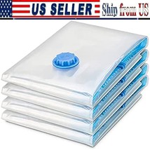 4X Vacuum Storage Bags Premium Reusable Space Saver Compression Sealer B... - £41.55 GBP