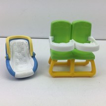 Fisher Price Baby Highchair Car Seat Dollhouse Furniture Imagination Play - £15.62 GBP