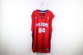 Vintage Adidas Mens 2XL Chris Webber Detroit Pistons Basketball Jersey Red #84 - £43.62 GBP