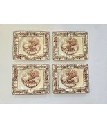 Lot 4 1940 Royal Staffordshire Rural Scenes Wilkinson Biarritz Brown Square Dess - $79.99