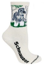Adult Socks SCHNAUZER Dog Breed Natural size Medium Made in USA - £7.96 GBP