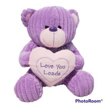 Anico Purple Chenille Bear With Plush Heart  &quot;Love You Loads&quot;  Valentines,Easter - £10.44 GBP