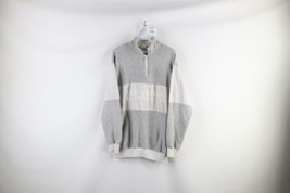 Vintage 90s Streetwear Mens XL Striped Spell Out Las Vegas Half Zip Sweatshirt - £31.76 GBP