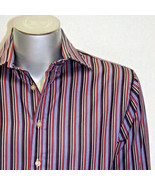 Men&#39;s Rufus Pinstripe Black | Red | Silver | Royal Blue Button Down Shir... - $99.00