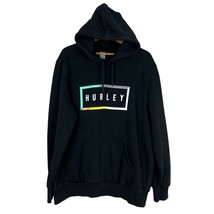 Hurley Hoodie Sweatshirt Mens XL Black Graphic Fleece Lined Pocket Casual - £23.93 GBP