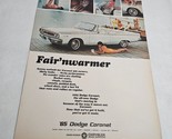 Dodge Coronet 500 White Convertible with Sexy Woman Vintage Print Ad 1965 - $10.98