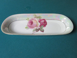 Z S &amp; Co (Scherzer) Lusterware And Roses Relish Tray 2 X 5 X 12&quot; Original [*68] - £98.56 GBP