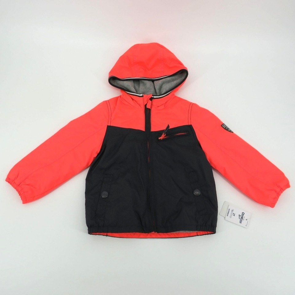 Oshkosh B&#39;gosh Boys 2T Orange Hooded Jacket NWT $50 - £12.86 GBP