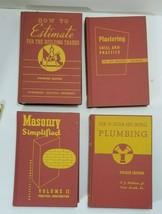 4 ATS Building Trades Textbooks Red Plumbing Estimating Plastering Masonry - $44.55