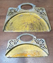 Set of Vintage Brass Crumb Catcher Scraper Table Dust Pan - £11.99 GBP
