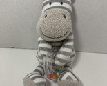 Giggle Henley Hippo small plush striped hippopotamus gray white baby rat... - $14.84
