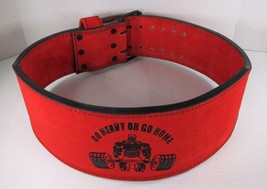 Powerlifting Fitness Weight Lifting Belt, 6&quot; Suede Leather 4&quot; Taper x 10... - $59.00