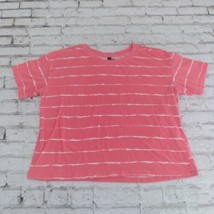 Ambrielle Sleepwear Shirt Womens Large Pink Striped Crew Neck Stretch Cr... - $17.99