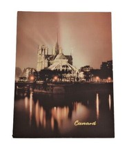 Vtg Menu Cunard RMS Mauretania 1963 Notre Dame Cathedral Paris Rare Ephe... - $24.99