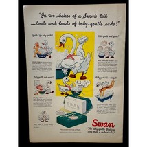 Swan Soap Vintage Print Ad 40s Lever Brothers Baby Bath Floating Soap - $12.99