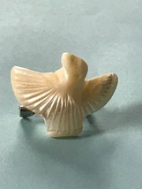 Vintage Dainty Carved Mother of Pearl Flying Bird Lapel Hat or Tie Pin –  - £8.99 GBP