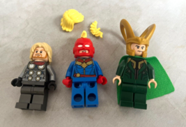 LEGO minifigures Captain Marvel w Helmet Marvel Avengers 76153 Thor Loki CLEAN - £23.26 GBP