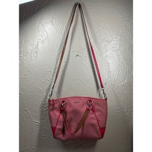 Coach Medium Kelsey Pink Red Jacquard Satchel Crossbody Bag F57244 - $87.95
