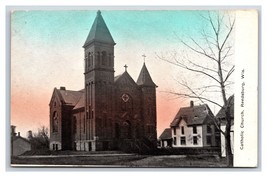 Sacred Cuore Cattolica Chiesa Reedsburg Wisconsin Wi 1914 DB Cartolina P24 - £4.06 GBP