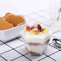 12 Pk Plastic 3 Oz Clear Mini Dessert Cups Disposable Tableware Party Wedding - £7.22 GBP