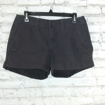 Old Navy Shorts Womens 4 Gray Cuffed Boyfriend Slash Pockets Chino Cotton - $17.99