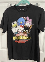 My Hero Academia Shirt Mens Small Black Hello Kitty Anime Manga Logo Cartoon cat - £6.08 GBP