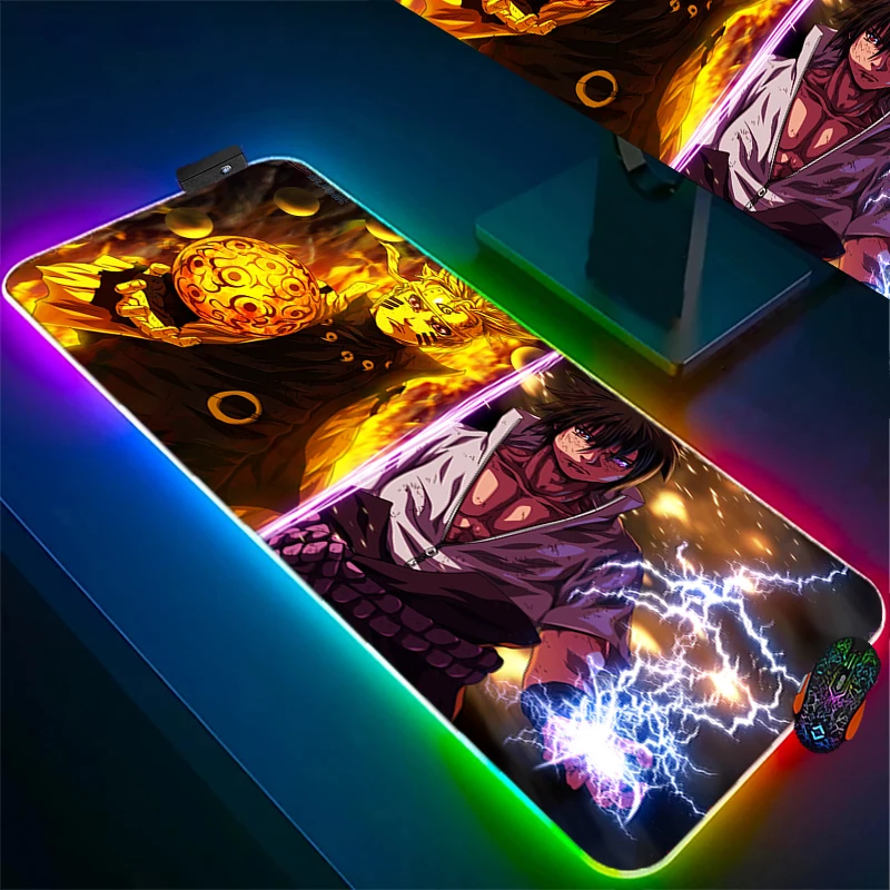 Xxl Mouse Pad Gamer RGB Gaming Mouse Pad Naruto Laptop Computer Desk Accessories - £16.34 GBP+