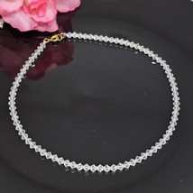 Vintage Clear Faceted Crystal Glass Beaded Choker Necklace 16” Long Collar - $24.95