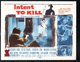 Intent To Kill Lobby Card Set 11&quot;x14&quot; Richard Todd Betsy Drake Horror - £108.81 GBP