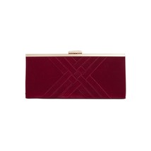 INC Women&#39;s Red Suede Chain Strap Clutch Handbag Purse - £27.37 GBP