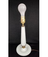 Vintage Hobnail Milk Glass Lamp Boudoir   Tier Ring Dish Bottom 13&quot; - $355.08 MXN