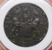 Madras Presidency East India Company 1803 Copper 20 Cash Coin - $19.59