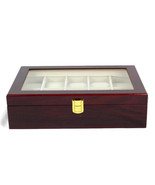 Songmics Reddish Brown Wooden 12 Slot Watch Box Organizer Display Case 12&quot; - £26.58 GBP