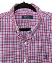 Ralph Lauren Polo Shirt mens L long sleeve button down shirt Blue Red Plaid - £16.53 GBP