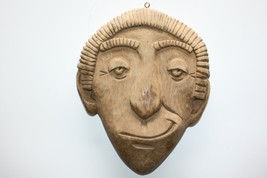 Two Sided Fun and Sad Wooden Mask Wood Art Wall Hanging Home Decor Hand Carved - £36.69 GBP
