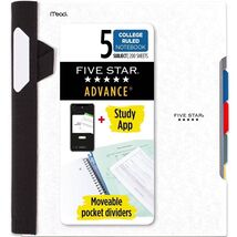 Five Star 5 Subject College Ruled Spiral Notebook 200Sheets White Pocket Divider - €13,87 Five Star 5 Subject College Ruled Spiral Notebook 200Sheets White Pocket Divider - €13,87 EUR