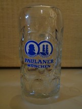 Paulaner Munchen 1 Liter German Beer Stein Mug Rastal Dimpled Glass Oktoberfest - £15.92 GBP