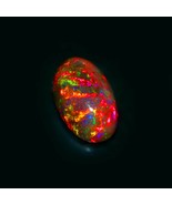 Natural Ethiopia Black Fire Opal Oval Shape Loose Cabochon For Jewelry M... - $117.99