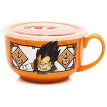 Dragon Ball Z Goku and Vegeta 24oz Soup Mug with Vented Lid Orange - £22.36 GBP