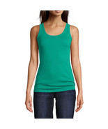 St. John&#39;s Bay Women&#39;s Scoop Neck Tank Top Size MEDIUM Pepper Green 100%... - $16.45 CAD