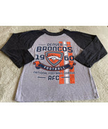 Denver Broncos Football Boys Gray Orange Raglan Long Sleeve Shirt 8-10 - $11.34 CAD