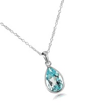 Sterling Silver Blue Topaz Bezel-Set Pear - $91.68