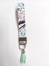 Wristlet Key Fob Keychain Faux Leather Boat Lighthouse Nautical Tassel New - $7.80